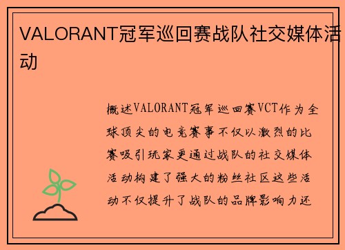 VALORANT冠军巡回赛战队社交媒体活动
